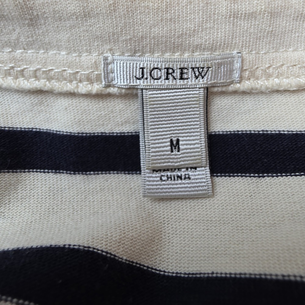 J CREW Women's Top SZ M Striped Aztec Neon Embroidered Bateau Neck 3/4 *READ - Picture 6 of 10